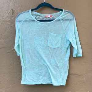 Turquoise sheer top